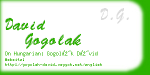 david gogolak business card